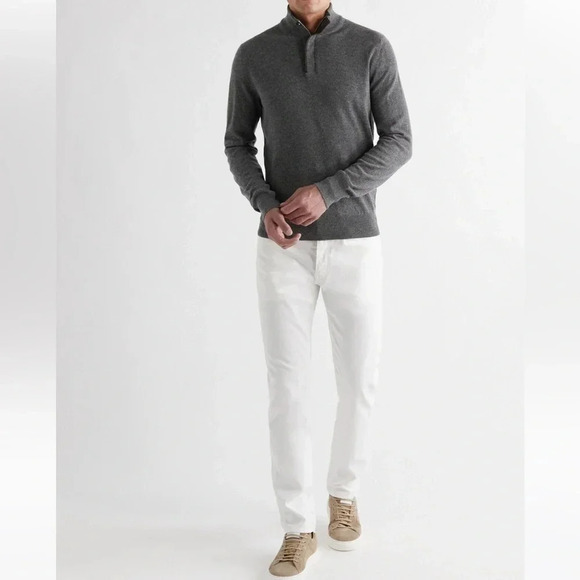 ERMENEGILDO ZEGNA  Cashmere Half-Zip Mock-Neck Sweater quiet luxury prep… - Picture 3 of 11